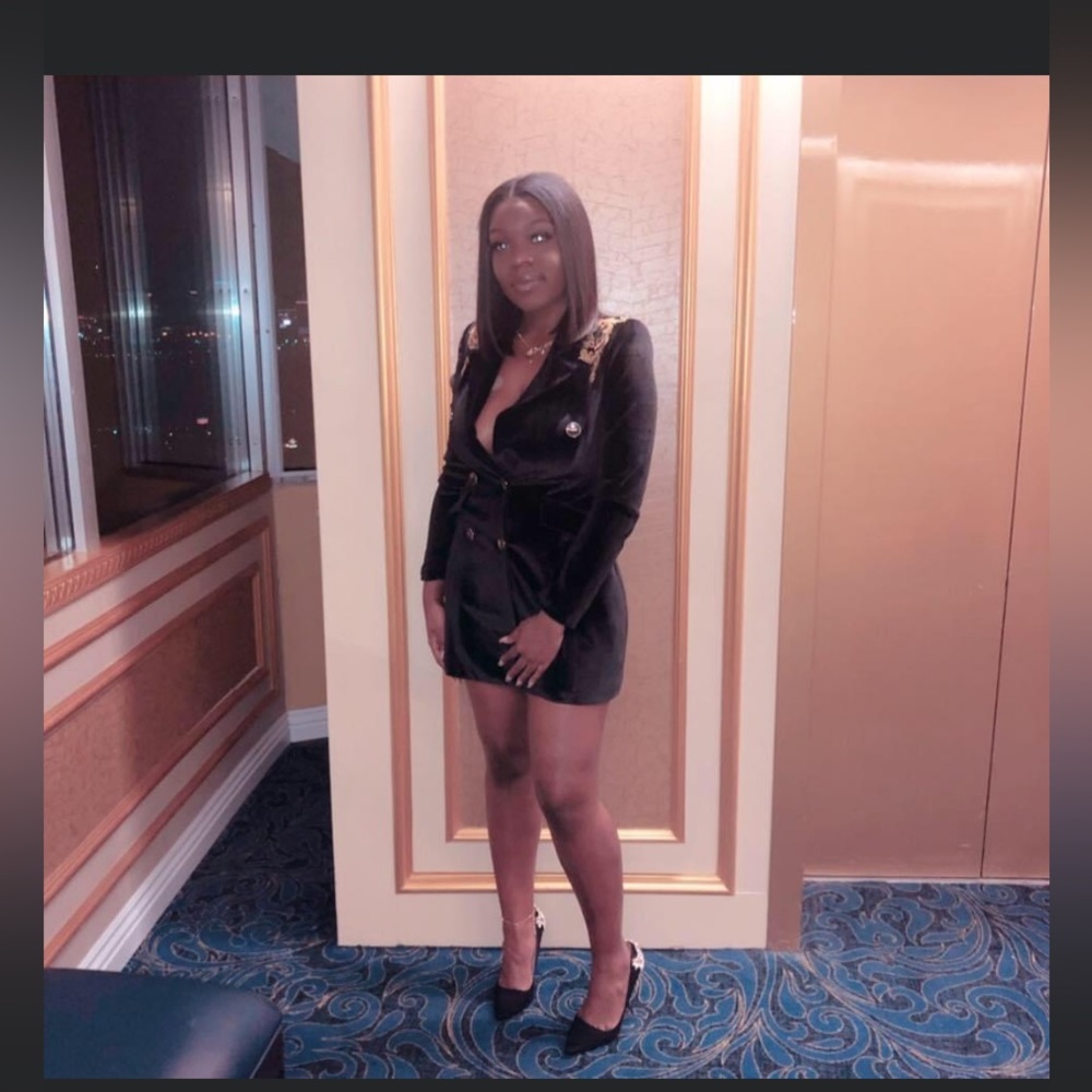 Blazer dress black and gold